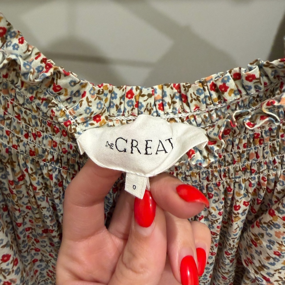 THE GREAT. Multicolor Floral Smocked dress